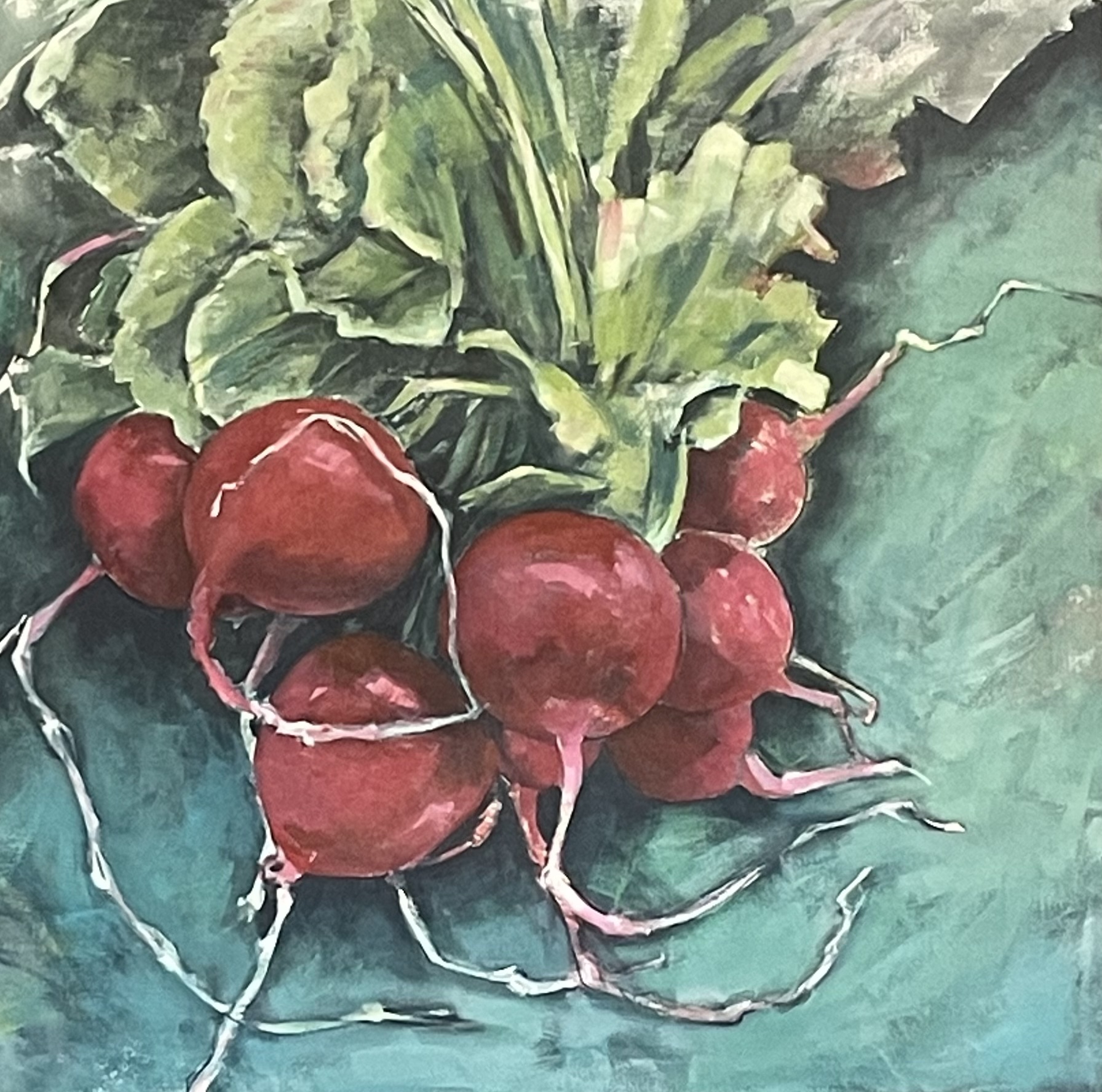 Click here to view Summer Radishes in Teal by Grace W Sharpe